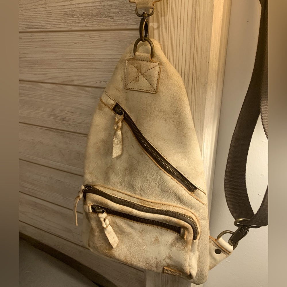 Bed Stu white slingback, backpack